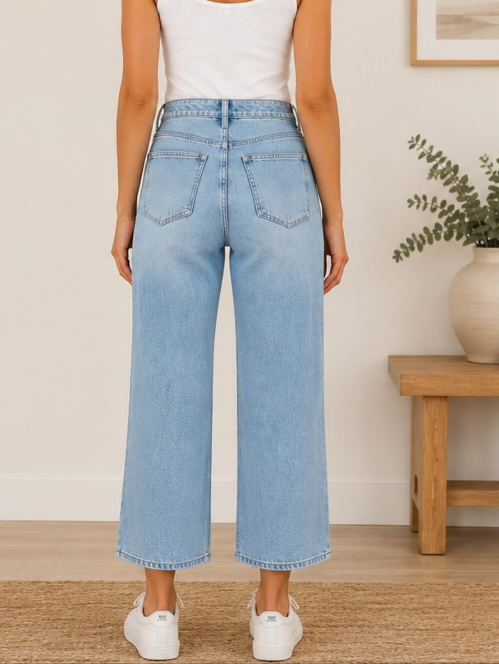 78 & Sunny Cropped Wide Leg Jeans – Women's Size 8 | Light Wash - Picture 2 of 8